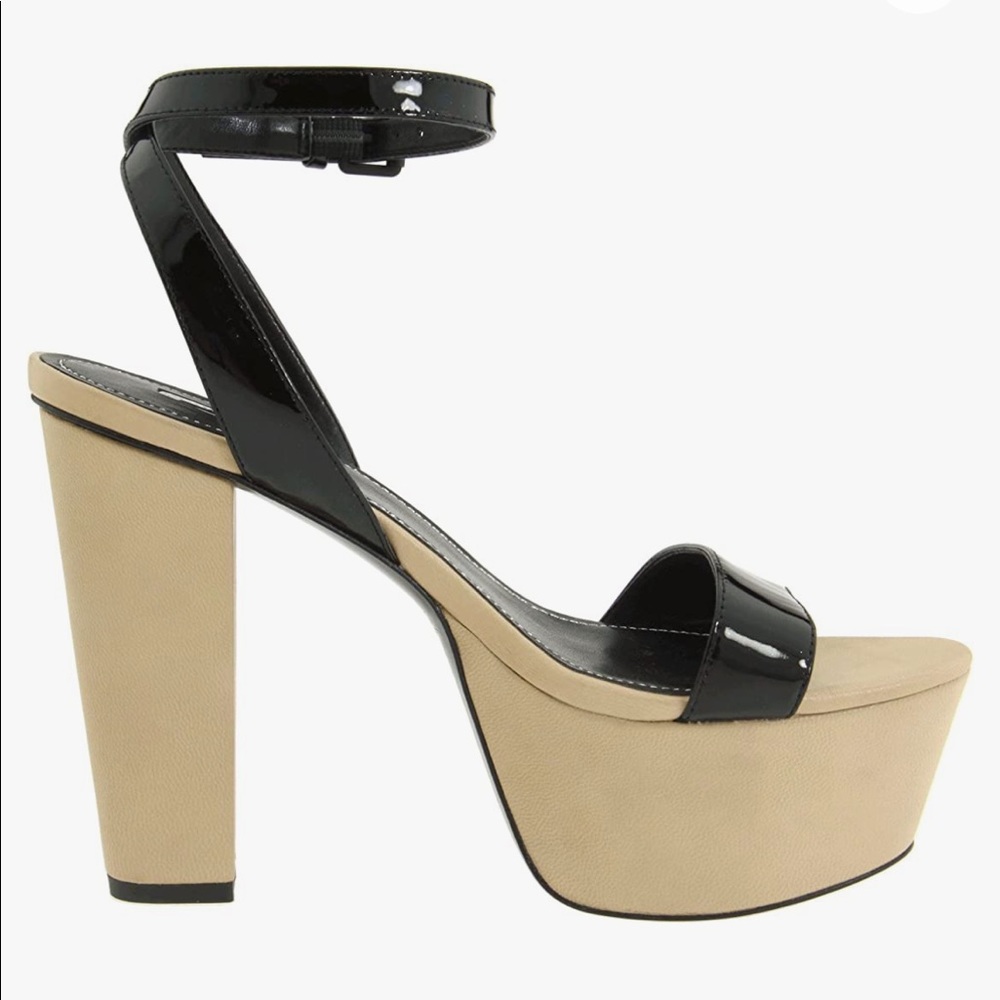 Report Signature Carle Women's Platform Sandal Heels - Black Patent
